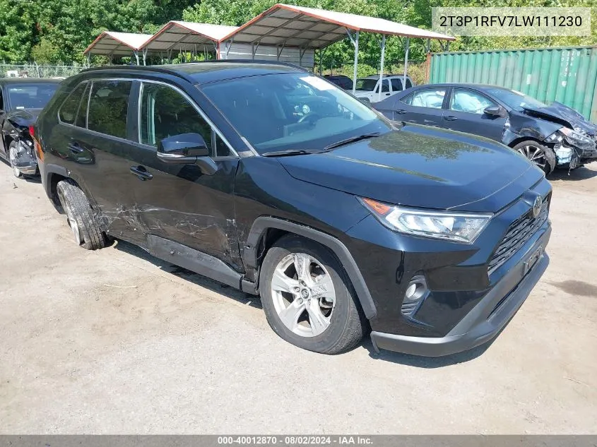 2020 Toyota Rav4 Xle VIN: 2T3P1RFV7LW111230 Lot: 40012870