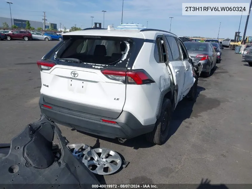 2020 Toyota Rav4 Le VIN: 2T3H1RFV6LW060324 Lot: 40019972