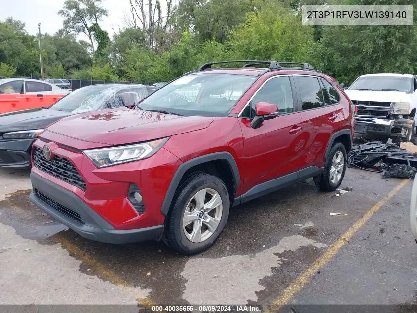 2020 Toyota Rav4 Xle VIN: 2T3P1RFV3LW139140 Lot: 40035655