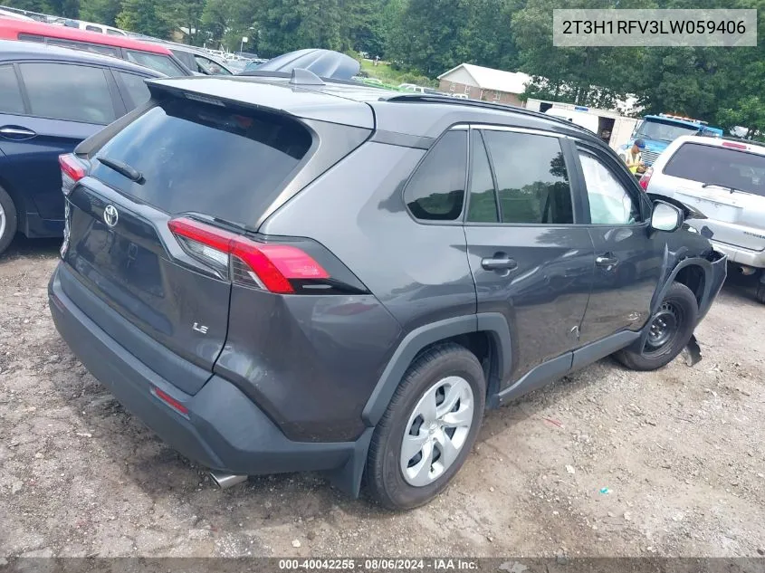 2020 Toyota Rav4 Le VIN: 2T3H1RFV3LW059406 Lot: 40042255