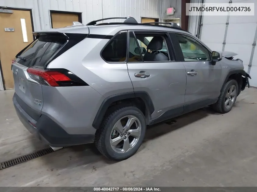 2020 Toyota Rav4 Hybrid Limited VIN: JTMD6RFV6LD004736 Lot: 40042717