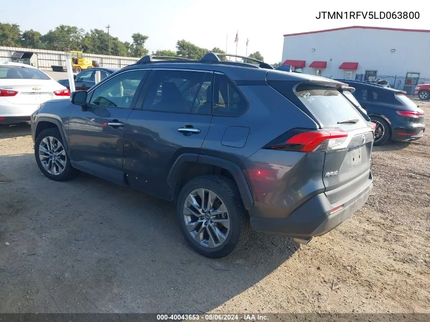 2020 Toyota Rav4 Limited VIN: JTMN1RFV5LD063800 Lot: 40043653