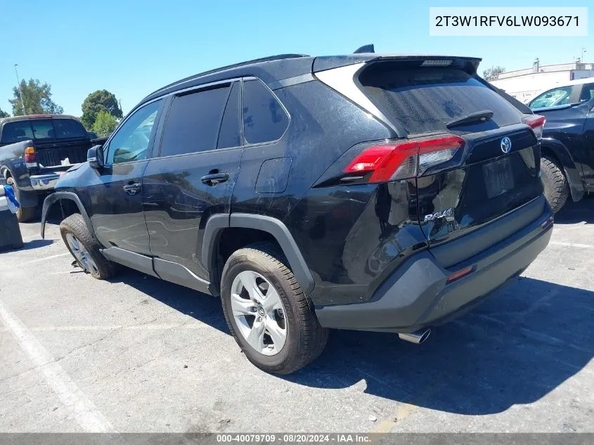 2020 Toyota Rav4 Xle VIN: 2T3W1RFV6LW093671 Lot: 40079709