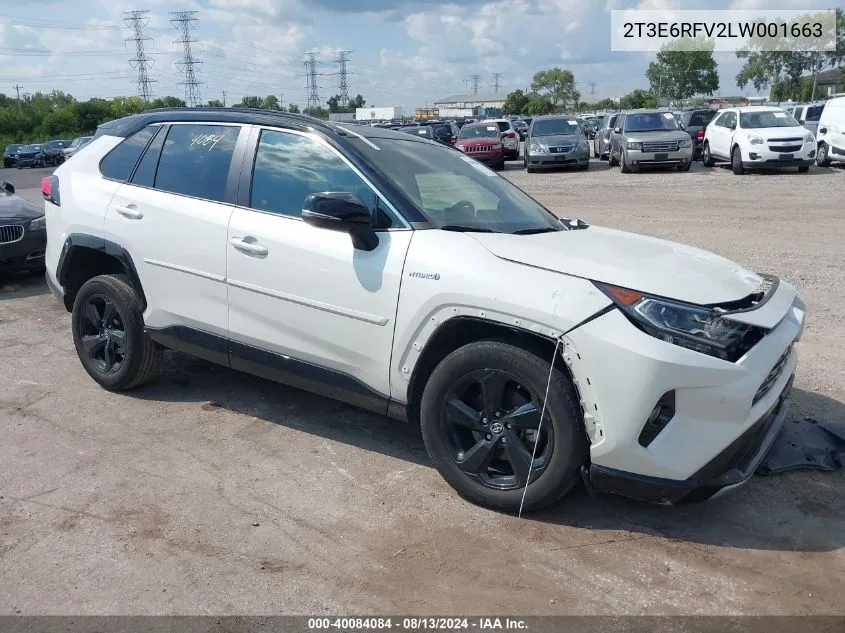 2020 Toyota Rav4 Hybrid Xse VIN: 2T3E6RFV2LW001663 Lot: 40084084