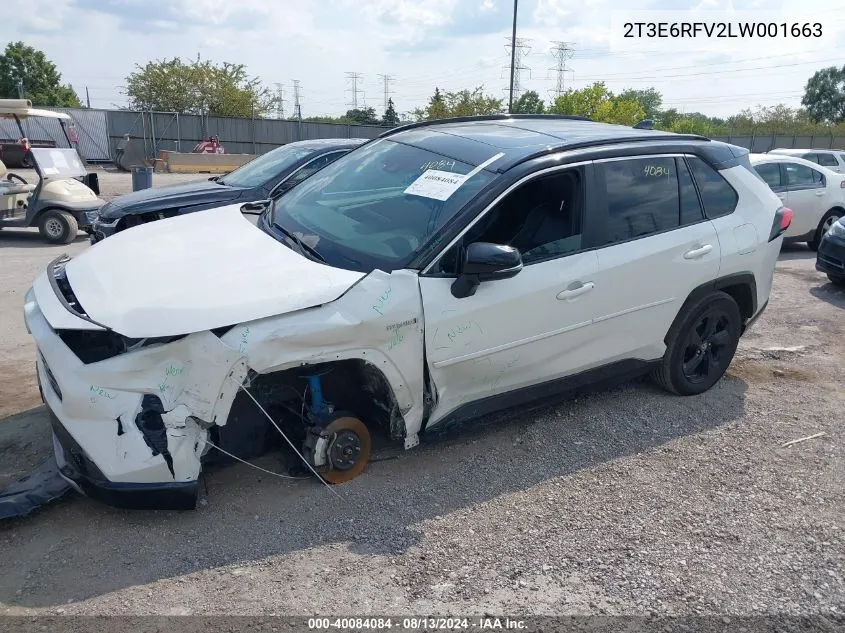 2020 Toyota Rav4 Hybrid Xse VIN: 2T3E6RFV2LW001663 Lot: 40084084