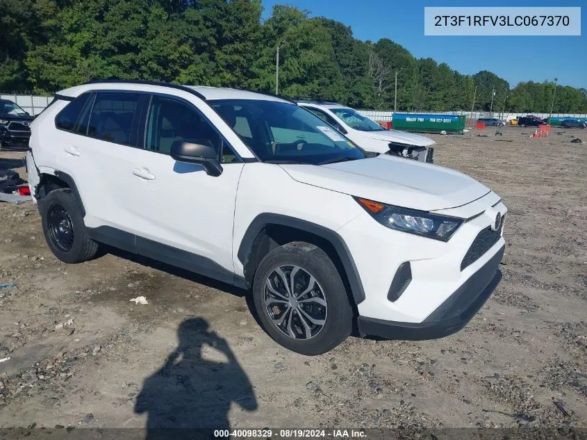 2020 Toyota Rav4 Le VIN: 2T3F1RFV3LC067370 Lot: 40098329