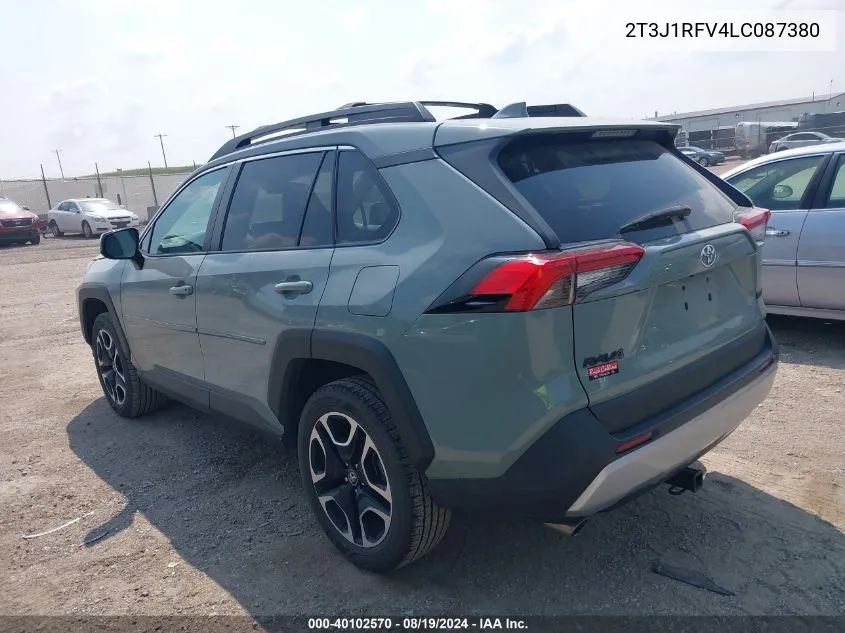 2020 Toyota Rav4 Adventure VIN: 2T3J1RFV4LC087380 Lot: 40102570