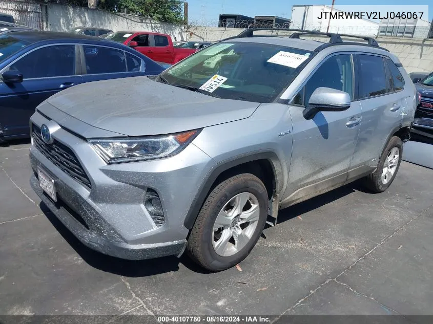 2020 Toyota Rav4 Hybrid Xle VIN: JTMRWRFV2LJ046067 Lot: 40107780