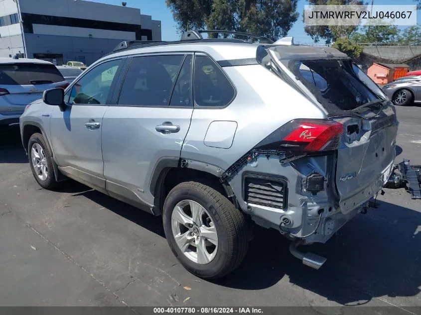 2020 Toyota Rav4 Hybrid Xle VIN: JTMRWRFV2LJ046067 Lot: 40107780