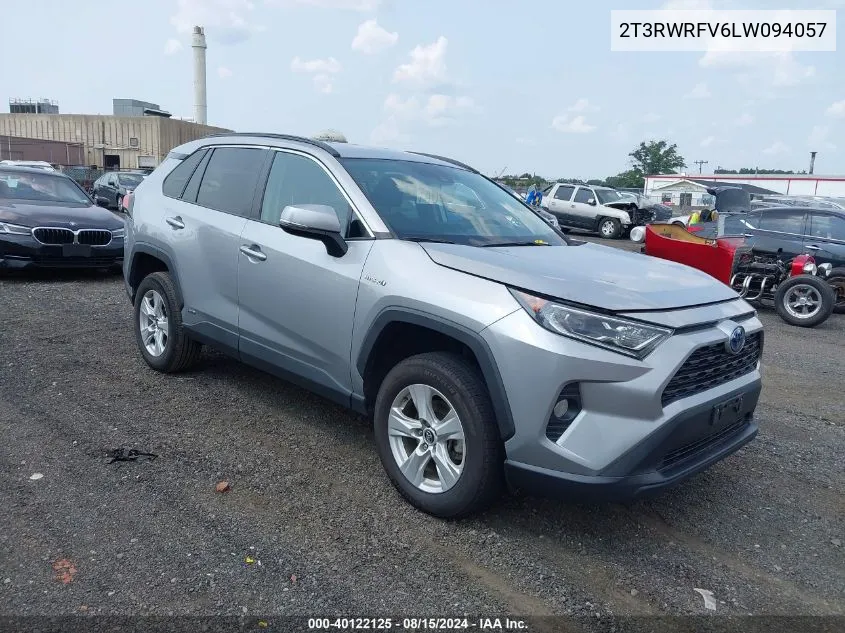 2020 Toyota Rav4 Hybrid Xle VIN: 2T3RWRFV6LW094057 Lot: 40122125