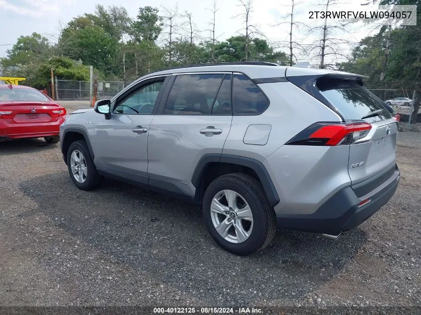 2020 Toyota Rav4 Hybrid Xle VIN: 2T3RWRFV6LW094057 Lot: 40122125