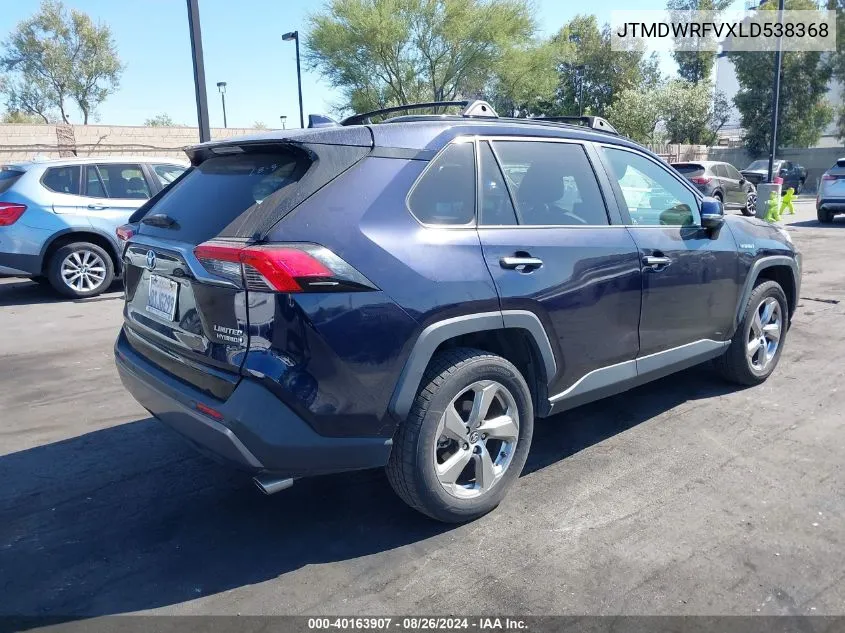 2020 Toyota Rav4 Hybrid Limited VIN: JTMDWRFVXLD538368 Lot: 40163907