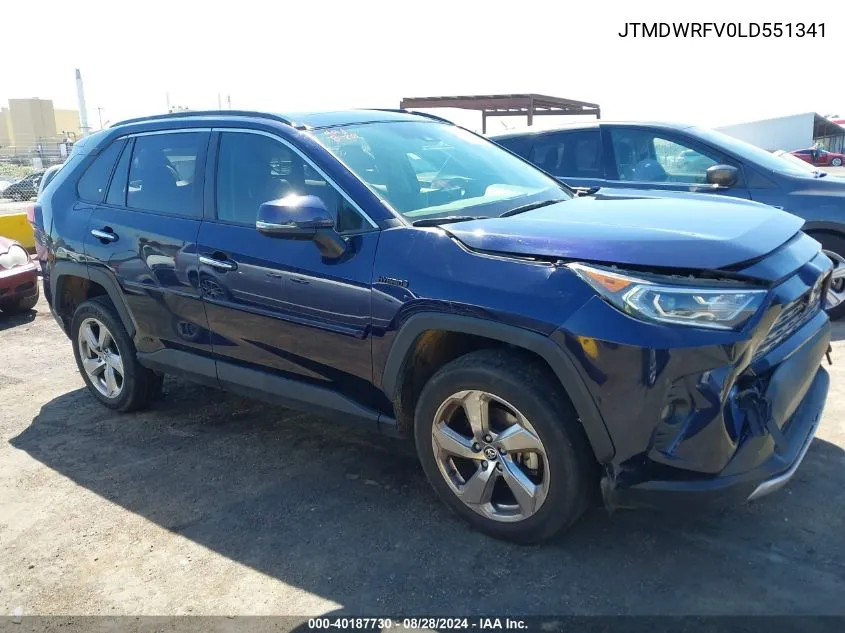 2020 Toyota Rav4 Hybrid Limited VIN: JTMDWRFV0LD551341 Lot: 40187730