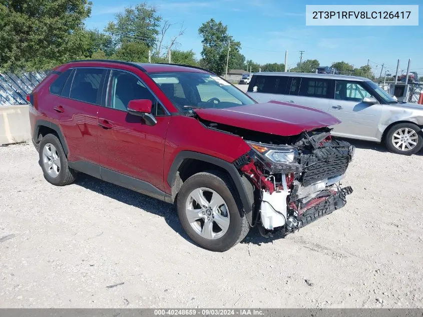 2020 Toyota Rav4 Xle VIN: 2T3P1RFV8LC126417 Lot: 40248659