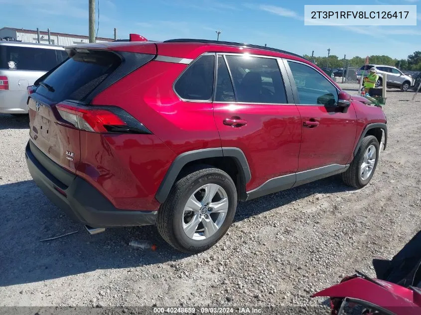 2020 Toyota Rav4 Xle VIN: 2T3P1RFV8LC126417 Lot: 40248659