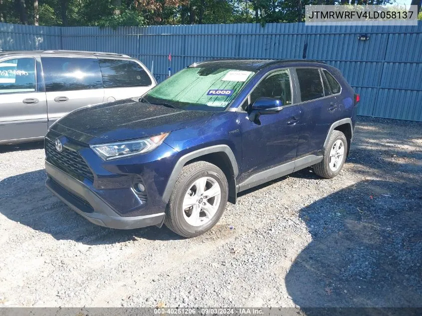 JTMRWRFV4LD058137 2020 Toyota Rav4 Hybrid Xle