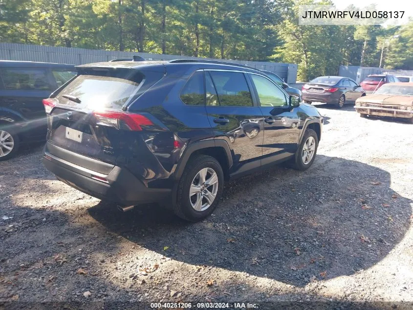 2020 Toyota Rav4 Hybrid Xle VIN: JTMRWRFV4LD058137 Lot: 40251206