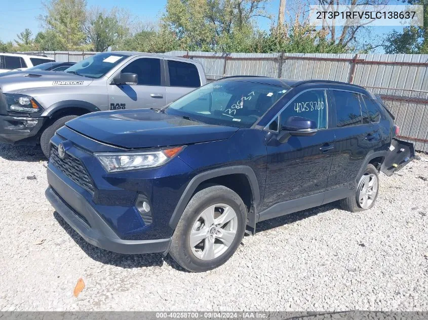 2020 Toyota Rav4 Xle VIN: 2T3P1RFV5LC138637 Lot: 40258700