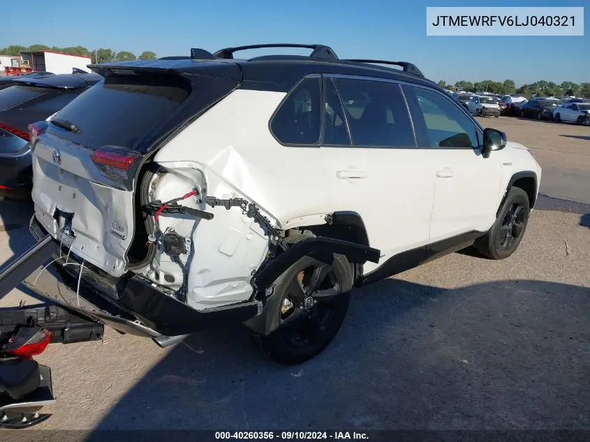 2020 Toyota Rav4 Hybrid Xse VIN: JTMEWRFV6LJ040321 Lot: 40260356