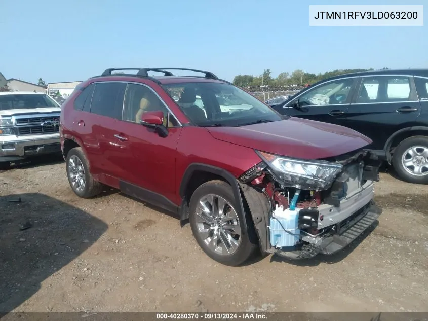 2020 Toyota Rav4 Limited VIN: JTMN1RFV3LD063200 Lot: 40280370