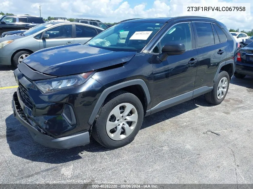 2020 Toyota Rav4 Le VIN: 2T3F1RFV4LC067958 Lot: 40282220