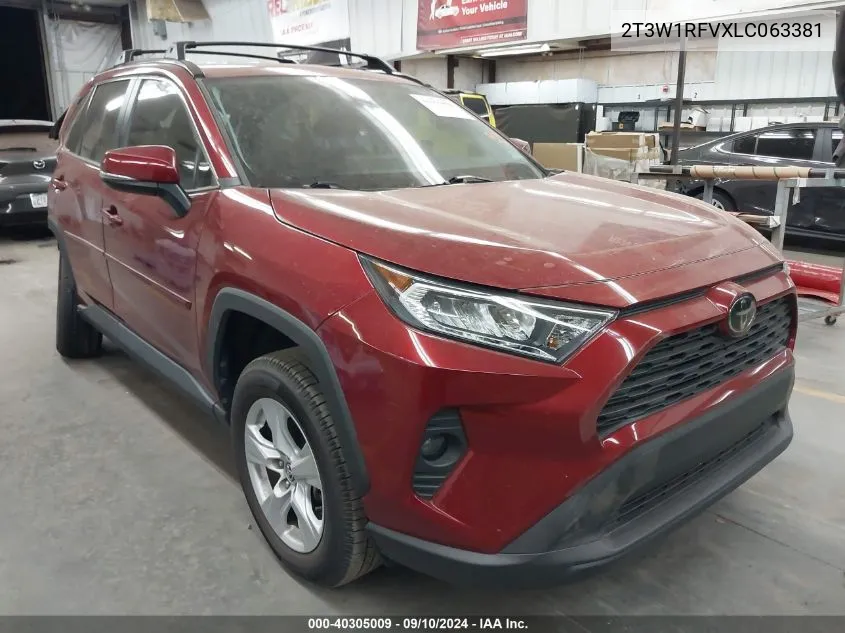 2020 Toyota Rav4 Xle/Xle Premium VIN: 2T3W1RFVXLC063381 Lot: 40305009