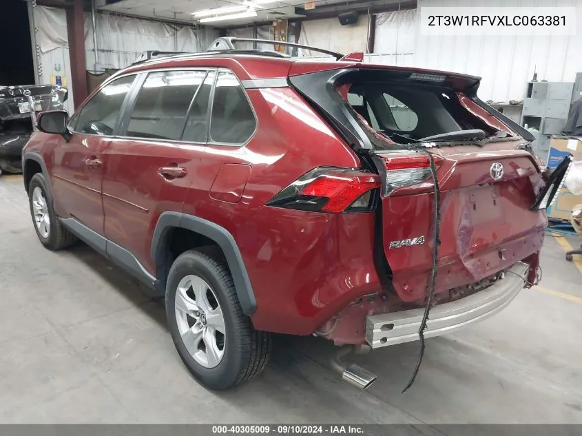 2020 Toyota Rav4 Xle/Xle Premium VIN: 2T3W1RFVXLC063381 Lot: 40305009