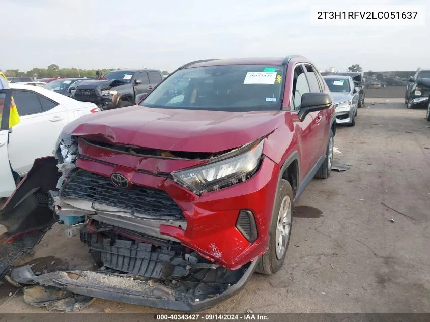 2020 Toyota Rav4 Le VIN: 2T3H1RFV2LC051637 Lot: 40343427