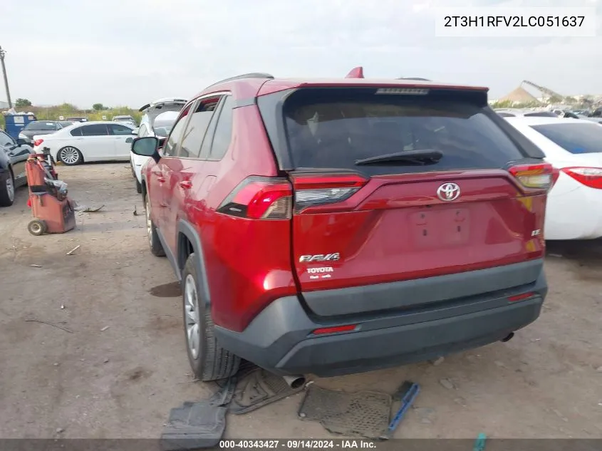 2020 Toyota Rav4 Le VIN: 2T3H1RFV2LC051637 Lot: 40343427