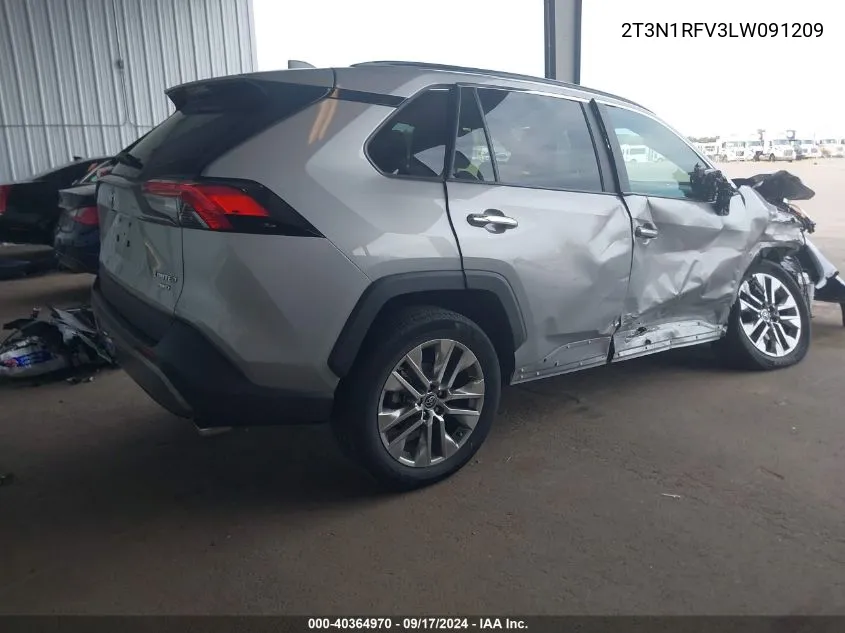 2020 Toyota Rav4 Limited VIN: 2T3N1RFV3LW091209 Lot: 40364970