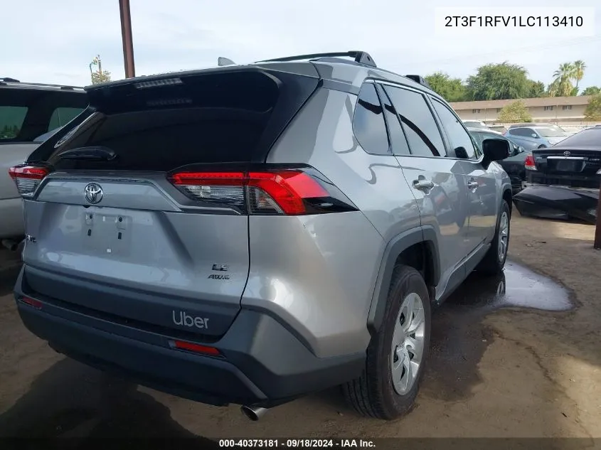 2020 Toyota Rav4 Le VIN: 2T3F1RFV1LC113410 Lot: 40373181