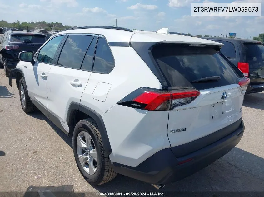 2020 Toyota Rav4 Hybrid Xle VIN: 2T3RWRFV7LW059673 Lot: 40386981