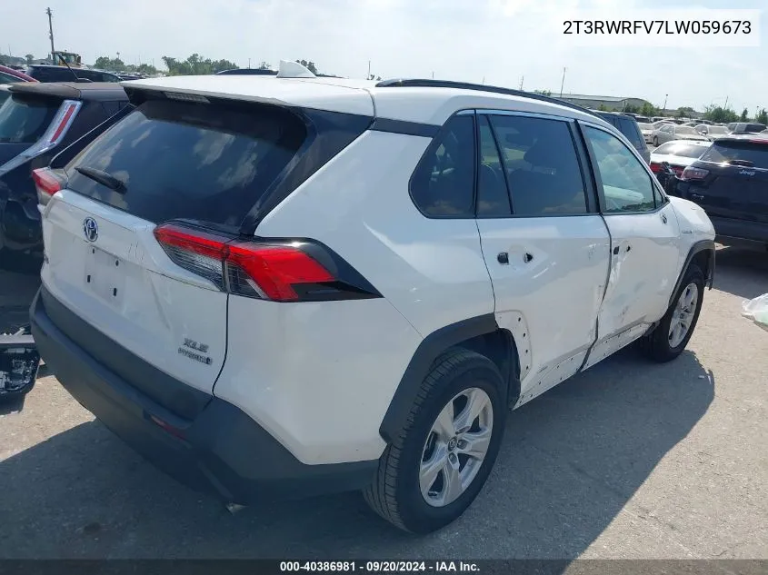 2020 Toyota Rav4 Hybrid Xle VIN: 2T3RWRFV7LW059673 Lot: 40386981