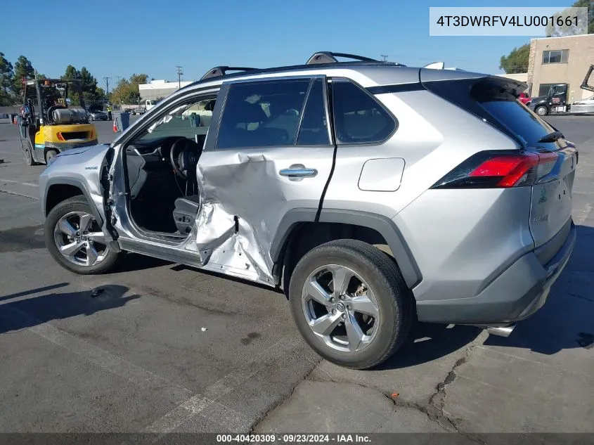 2020 Toyota Rav4 Hybrid Limited VIN: 4T3DWRFV4LU001661 Lot: 40420309