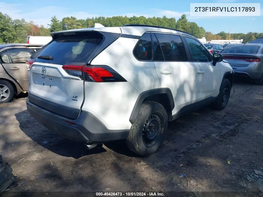 2020 Toyota Rav4 Le VIN: 2T3F1RFV1LC117893 Lot: 40426473