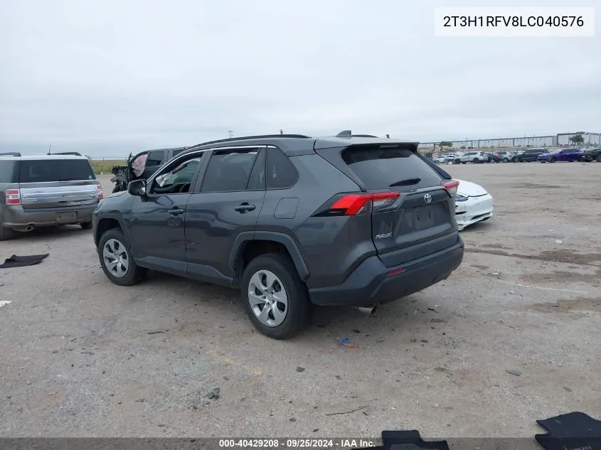 2020 Toyota Rav4 Le VIN: 2T3H1RFV8LC040576 Lot: 40429208