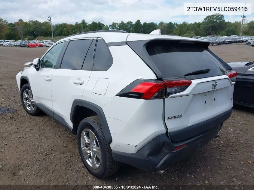 2020 Toyota Rav4 Xle VIN: 2T3W1RFV5LC059416 Lot: 40438555