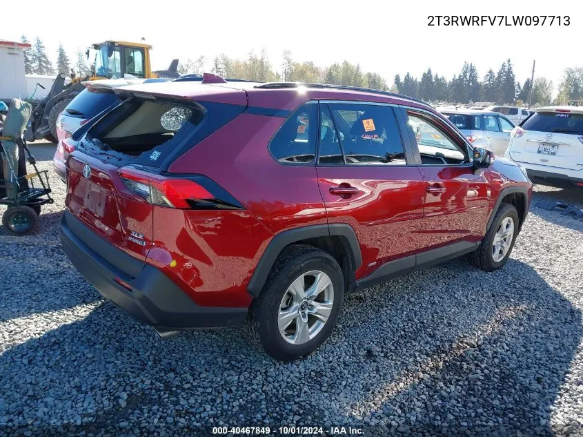 2020 Toyota Rav4 Xle/Xse VIN: 2T3RWRFV7LW097713 Lot: 40467849