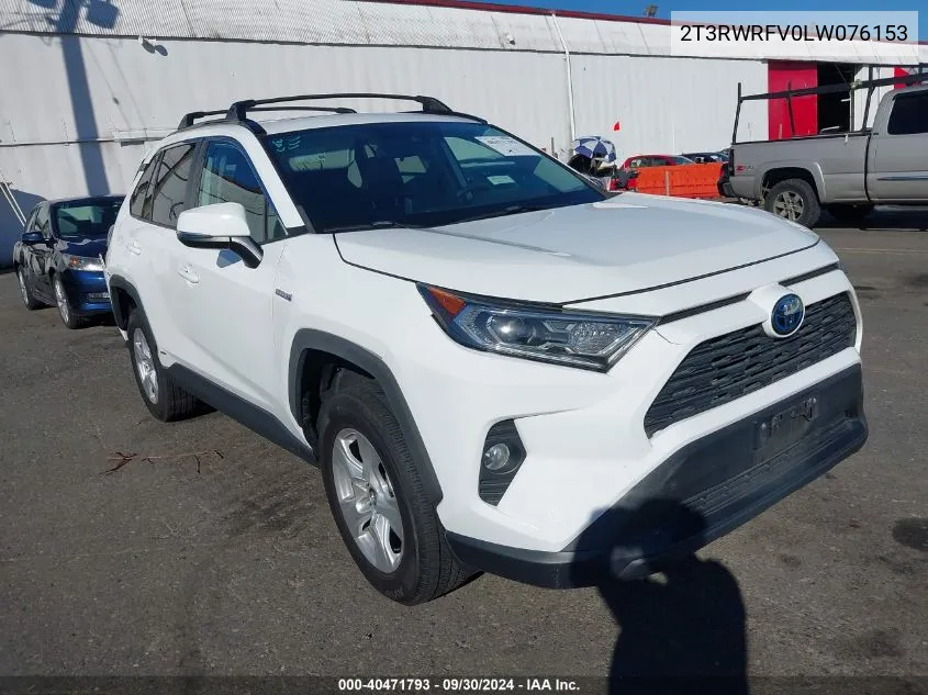 2020 Toyota Rav4 Xle/Xse VIN: 2T3RWRFV0LW076153 Lot: 40471793