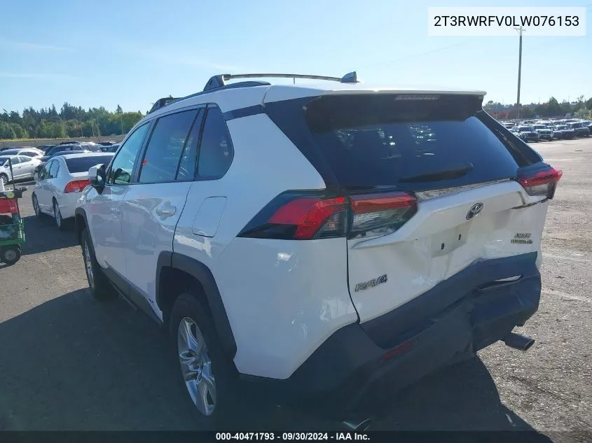 2T3RWRFV0LW076153 2020 Toyota Rav4 Xle/Xse