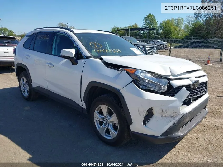 2020 Toyota Rav4 Xle VIN: 2T3P1RFV7LC086251 Lot: 40474323