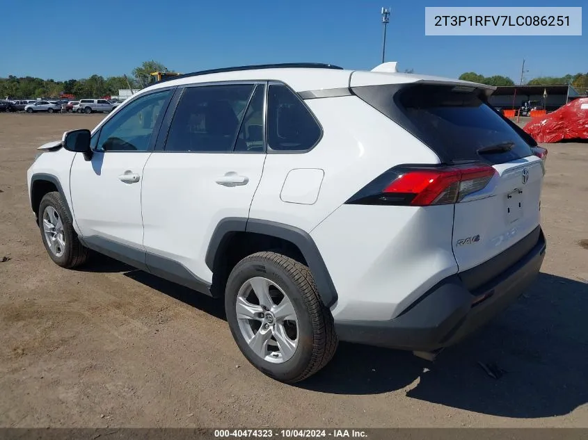 2020 Toyota Rav4 Xle VIN: 2T3P1RFV7LC086251 Lot: 40474323