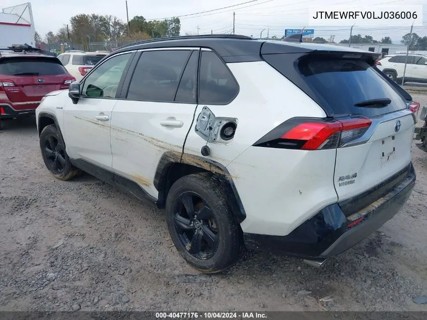 2020 Toyota Rav4 Hybrid Xse VIN: JTMEWRFV0LJ036006 Lot: 40477176