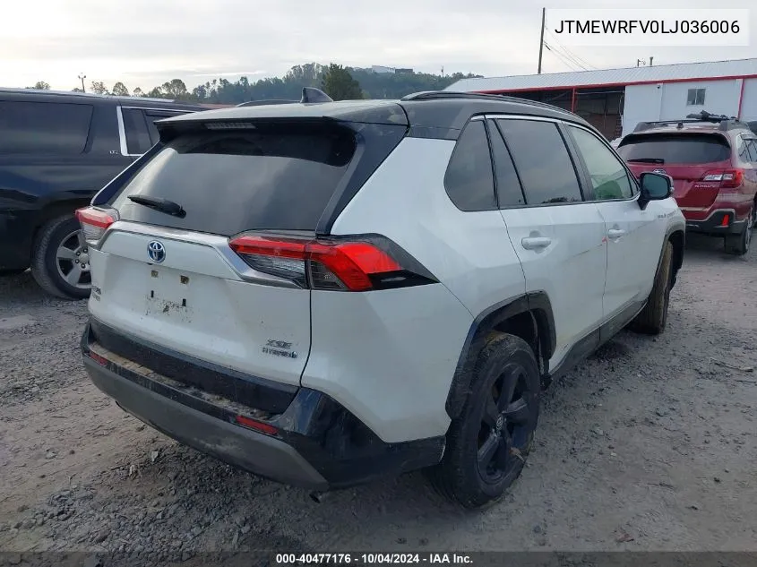 2020 Toyota Rav4 Hybrid Xse VIN: JTMEWRFV0LJ036006 Lot: 40477176