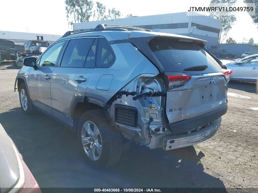 2020 Toyota Rav4 Hybrid Le VIN: JTMMWRFV1LD049759 Lot: 40483665