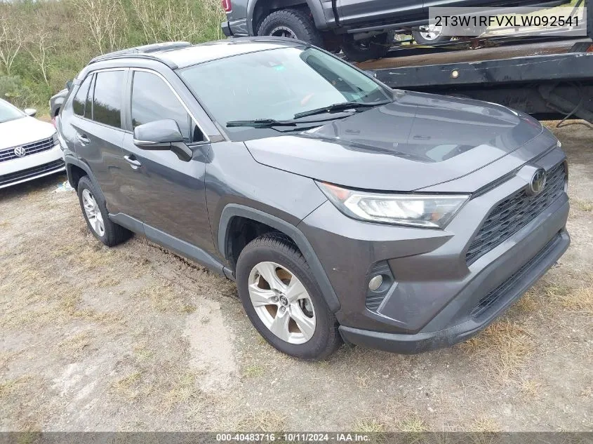 2020 Toyota Rav4 Xle/Xle Premium VIN: 2T3W1RFVXLW092541 Lot: 40483716