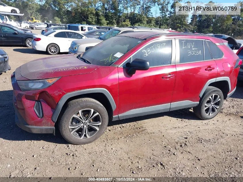 2020 Toyota Rav4 Le VIN: 2T3H1RFV8LW060759 Lot: 40493607