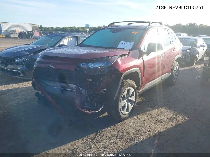 2020 Toyota Rav4 Le VIN: 2T3F1RFV9LC105751 Lot: 40494142