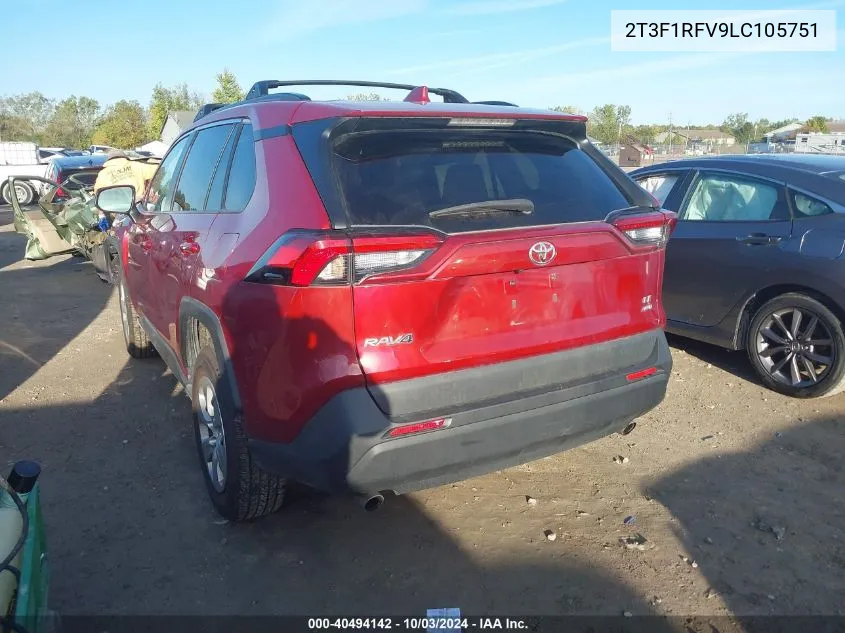 2020 Toyota Rav4 Le VIN: 2T3F1RFV9LC105751 Lot: 40494142