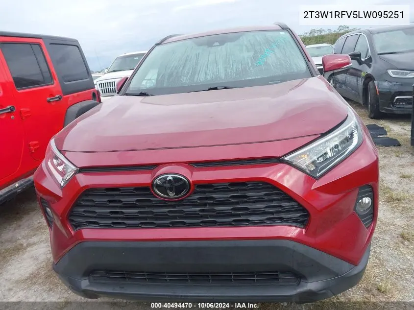 2020 Toyota Rav4 Xle/Xle Premium VIN: 2T3W1RFV5LW095251 Lot: 40494470